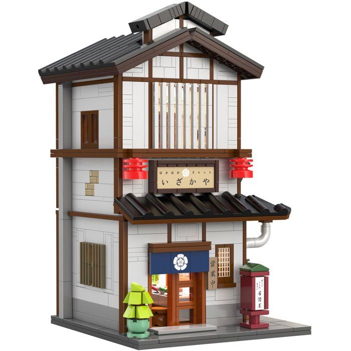 CADA Buildings - Construction Set - Japanese Izakaya and Yakitori Bistro - 1195 Pieces - For Ages 14+ - LED Included