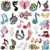 Iron-On Embroidery Patch, Music Note & Earphone Love Cloth Sticker, Decorative Applique For Clothes Schoolbag, Boys Diy Accessories