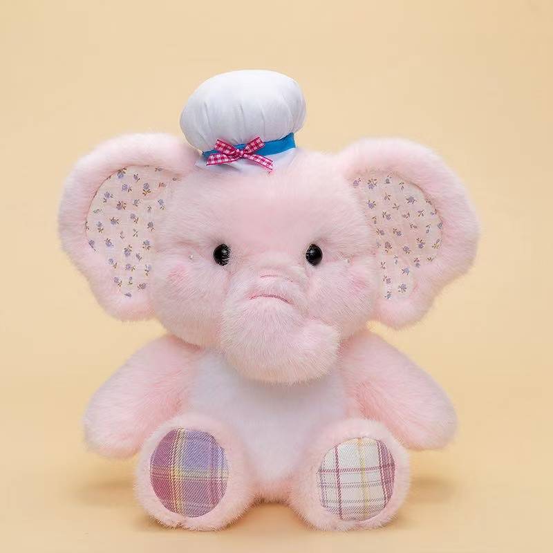Nieuwste Knuffel Baby Olifant Poppenkussen Kawaii Pluche Speelgoed Handgemaakte Pop Cartoon Anime Schattig Verjaardagscadeau voor Kinderen Poppen Kerst 33cm