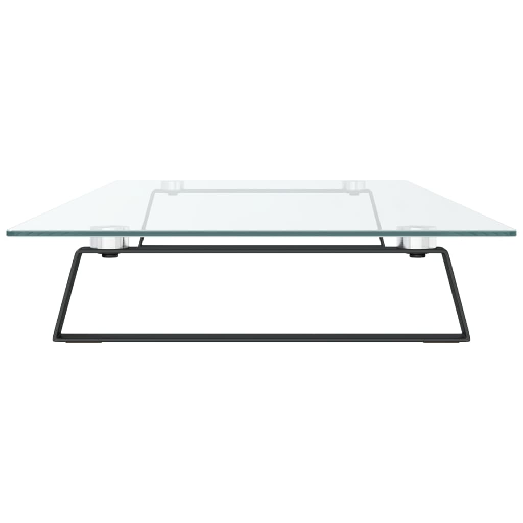 Vidaxl Podstawka Pod Monitor, Czarna, 100X35X8Cm Szkło Hartowane Metal