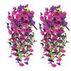 2/4Pcs UV-Resistant Artificial Flowers Morning Glory Eucalyptus Hanging Flower Plants Wedding Home Outdoor Garden Decoration