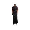 adidas Originals Logo Embroidered V-Neck Long Short Sleeve Dress Women Dresses Gray DT9489