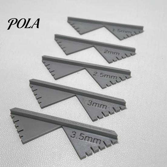 Gabarit de coupe d'angle pour reliure 5 pièces/ensemble Gabarits, Outils de reliure, Outil d'alignement 1,5 mm 2 mm 2,5 mm 3 mm 3,5 mm Règles de mesure en plastique pour la fabrication d'albums