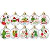 Christmas Decor - Acrylic Flat Ornaments With Whimsical Design For Tree & Home Holiday Decorating