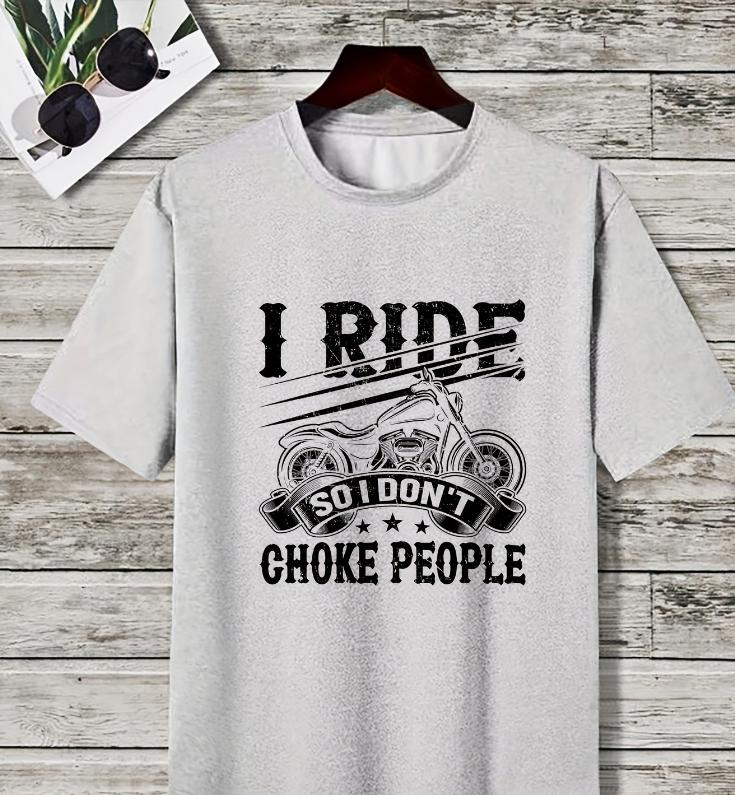 Printed with Retro Motorcycle Patterns Casual Cotton Shortsleeved Mens Printed Tshirt