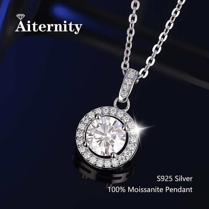 D Moissanite Pendant Luxury Wedding Sunflower for Women 925 Sterling Silver Jewelry Wedding Bridal Moissanite Diamond Necklace
