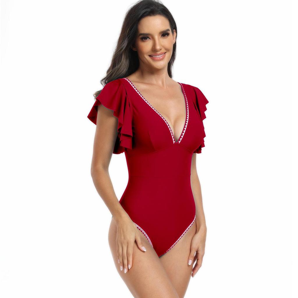 2024 European & American Ruffle One-Piece Swimsuit for Women - Sexy Bikini Swimwear