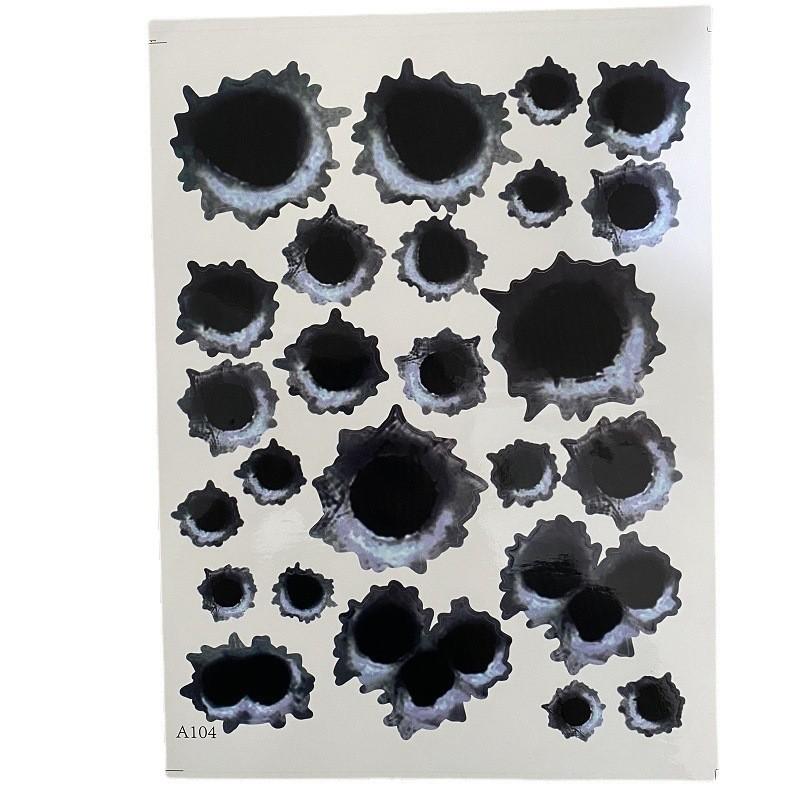 1Pcs Funny Car Stickers 3D Bullet Hole Car Side Car-covers Motorcycle Scratch Realistic Bullet Hole Waterproof Accessories Tools