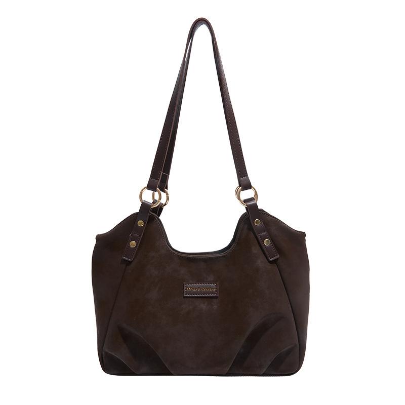 Large-capacity bag women's autumn and winter versatile 2025 new simple pleated shoulder bag popular commuter tote bag this year