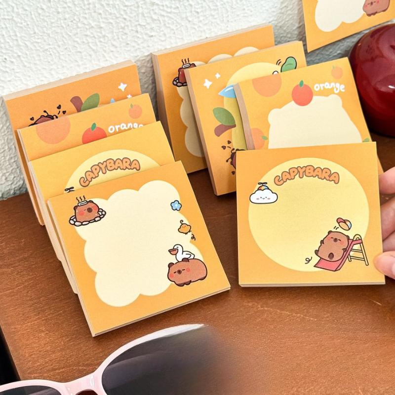 Office School Supplies Memo Pad Cute Capybara Student Cartoon Message Notes Times Girly Heart Book Kawai Stationery Gift Lovely