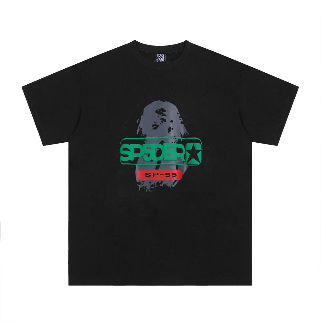 Sp5der hip hop singer Young Thug same foam letter 555555 couple T-shirt Pink short sleeve tee