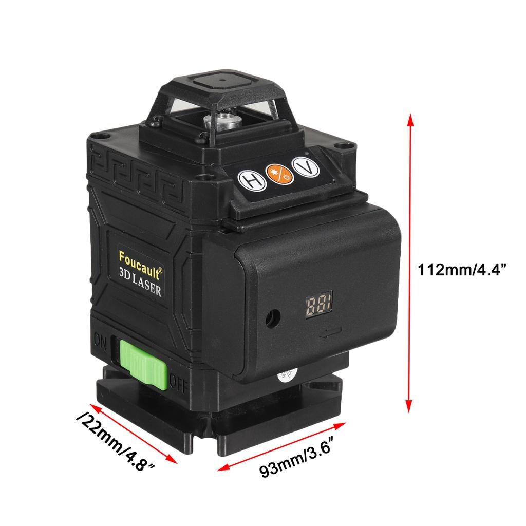 16/12 Line Green Lines Laser Levels 4D 360 Horizontal and Vertical Cross Lines Self-leveling Super Powerful Indoor Outdoor 4.8 * 3.6 * 4.4 IN