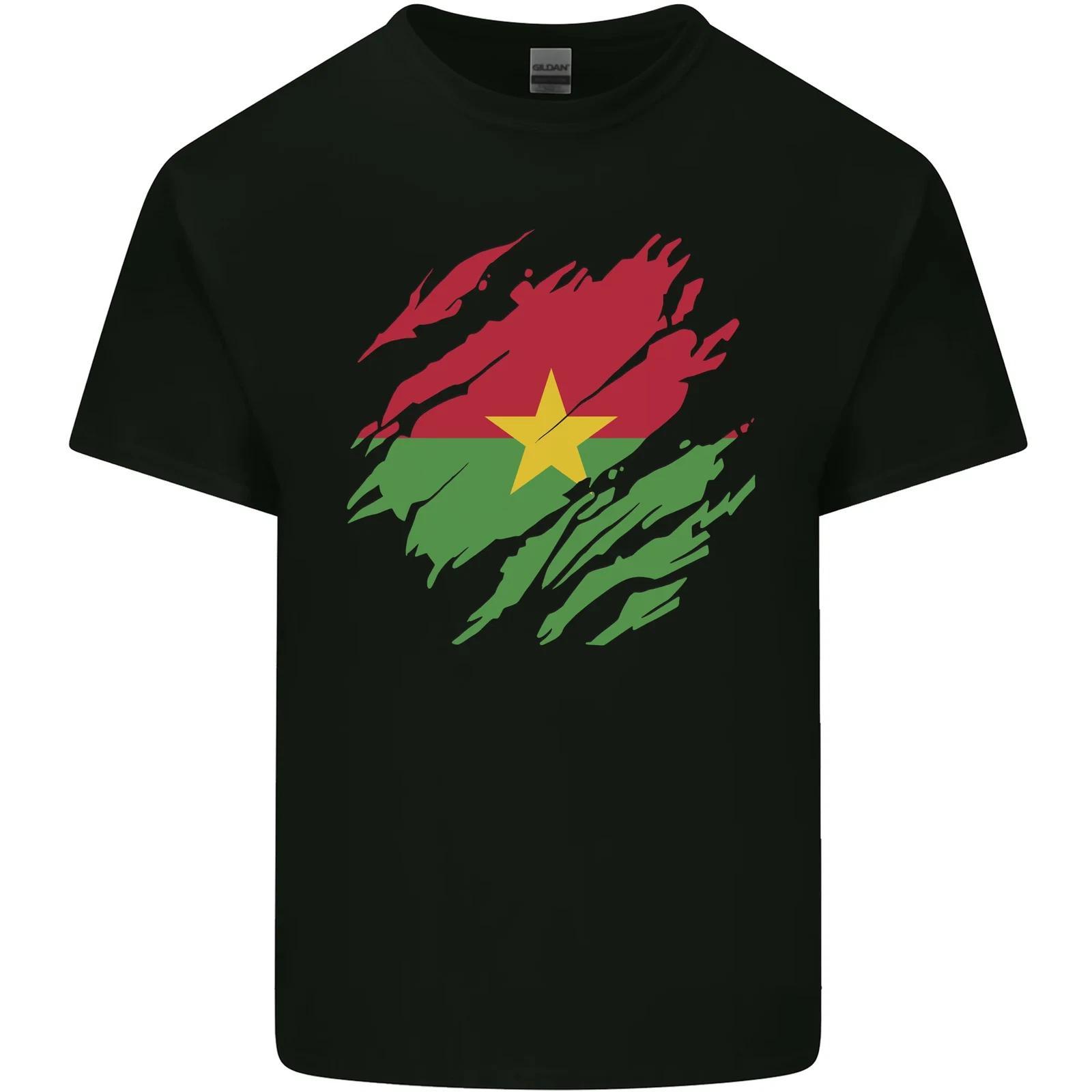 Torn Burkina Faso Flag Day Football Kids T-Shirt Childrens S