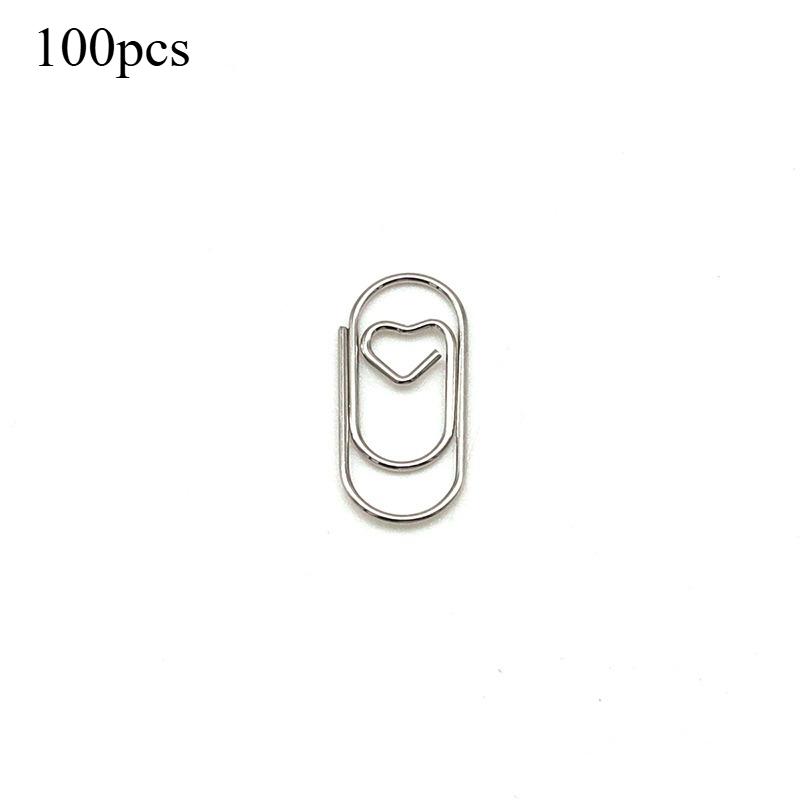 

100pcs Mini Heart Shaped Paper Clips Cute Decorative Paperclips Office School Home Document Notes Organization Paper Fasteners