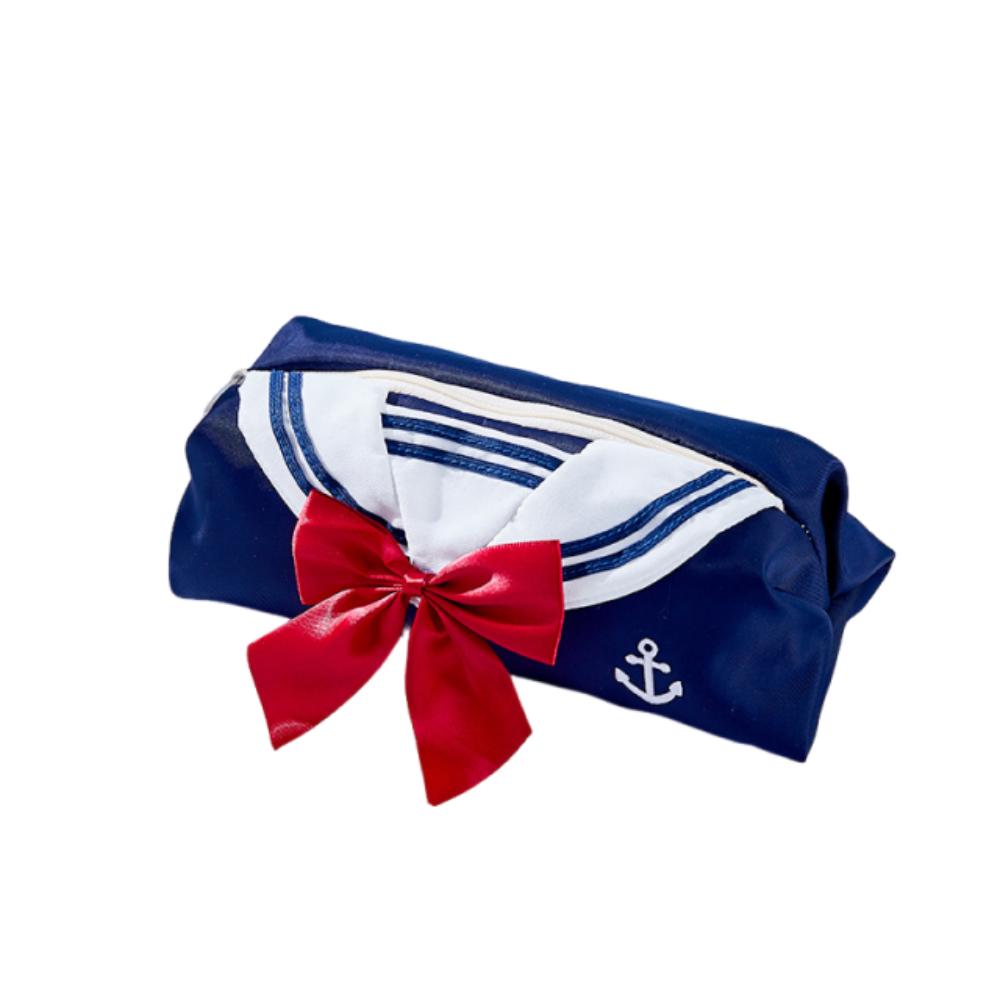 Bow Tie Design Pencil Storage Bag Sweet Zipper Stationery Pouch JK Pencil Case Back To School