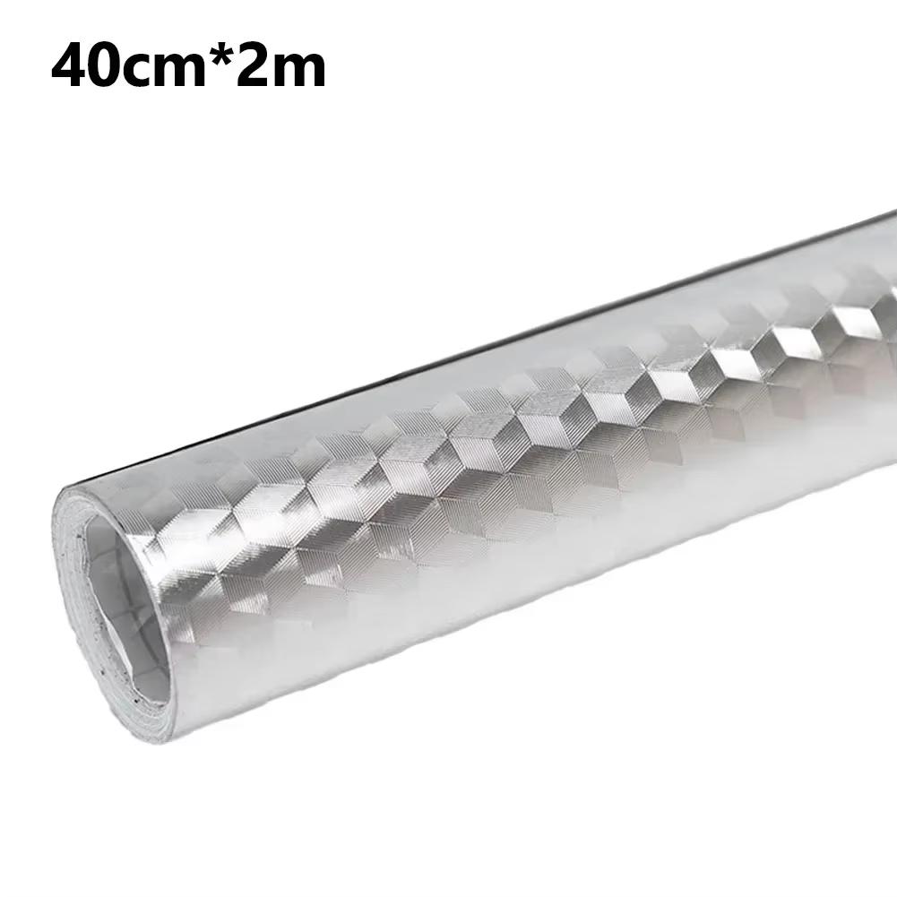 

5/2/1M Modern Kitchen Oil-proof Self Adhesives Stickers High-temperature Aluminum Foil Gas Stove Cabinet Contact Sticke
