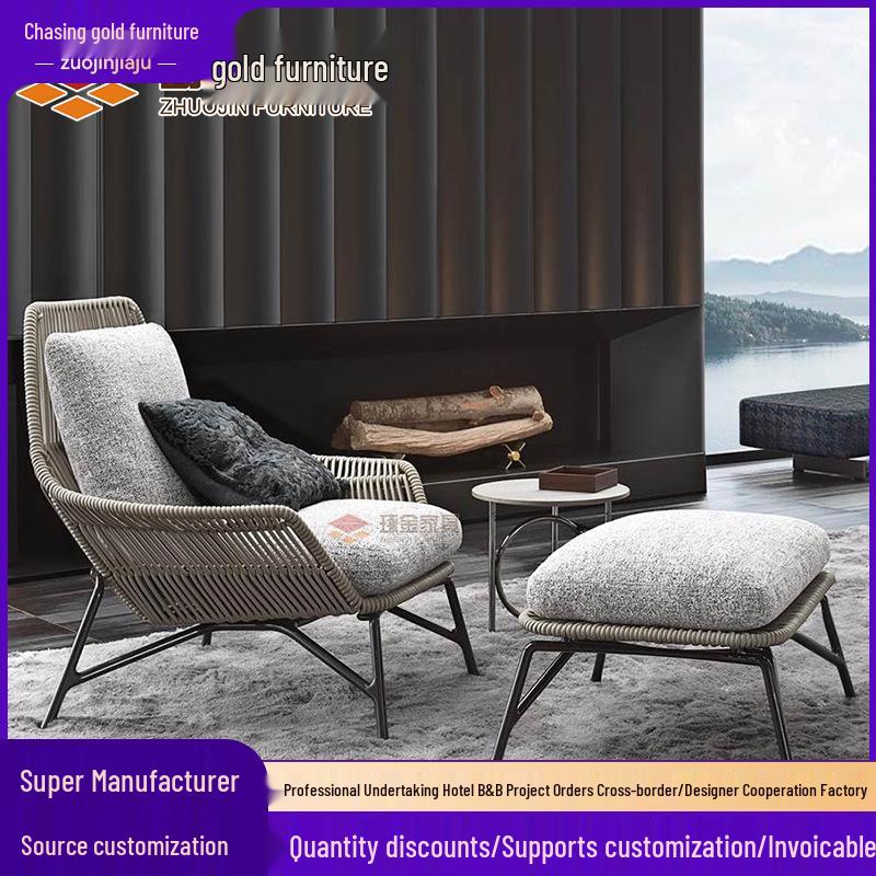 Rattan Patio and Garden Sofa Chair Set - 3-Piece Outdoor Furniture Combination