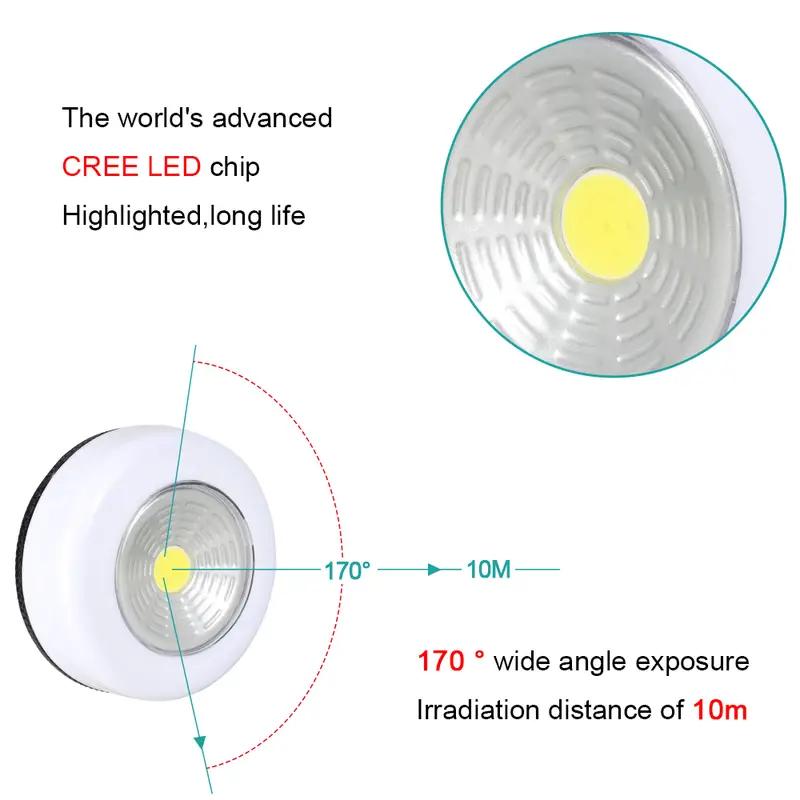 LED Press Type Night Light, Wireless Wardrobe, Cabinet, Staircase, Bedroom, Bedside Universal Night Light