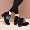 Fashion fluffy women's boots autumn and winter new sheepskin mink hair round head high heel fashion boots velvet women's short boots
