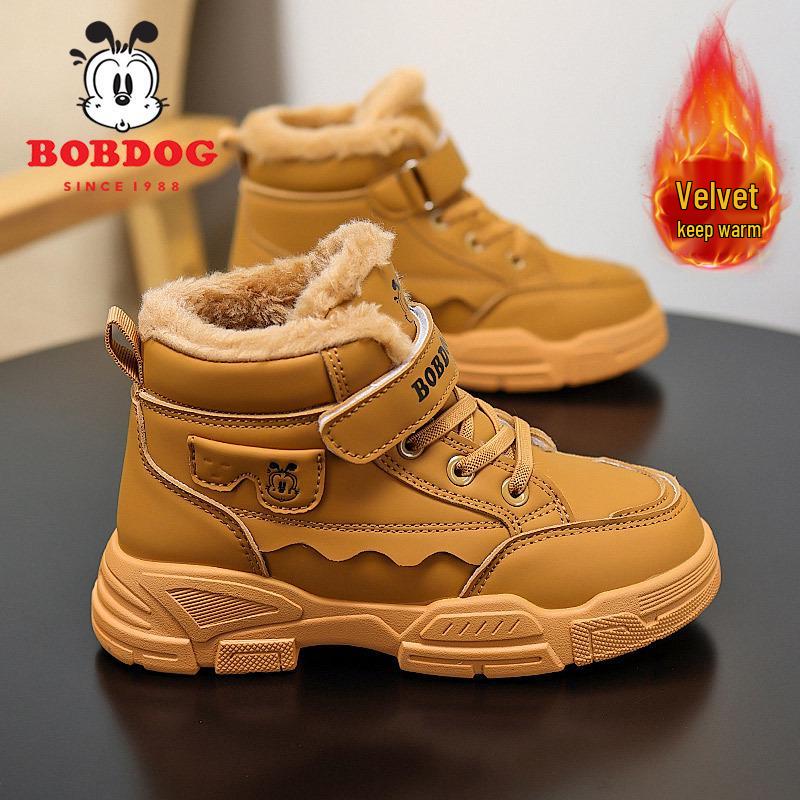 Bobodou Kids' Winter Velvet-Lined Martin Boots for Boys & Girls - Thick, Warm, Trendy Sports Shoes 2025