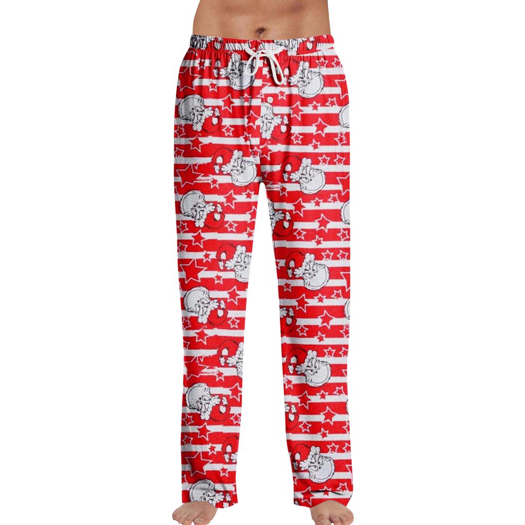 Pajama Pants Sleepwear Casual Drawstring Elastic Waist Pants Comfy Straight Yoga Loose Trousers