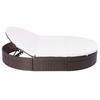 Chaise longue d'extérieur - VIDAXL - Résine tressée Marron - Exotique - 2 personnes