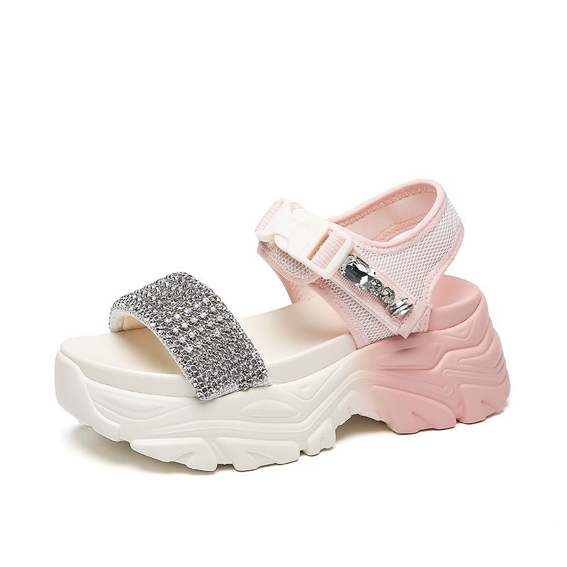 Diamond dad sandals women wear 2025 summer new Internet celebrities gradual change platform women's shoes, sports sandals outdoor