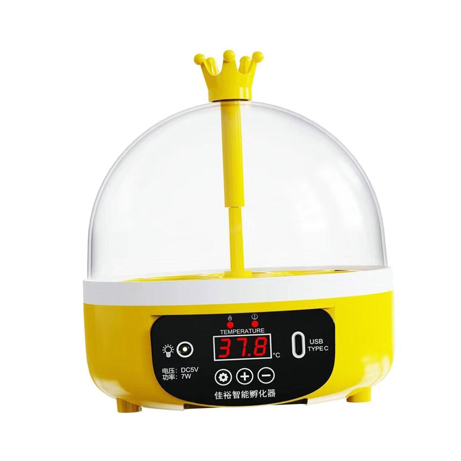 Digital Egg Incubator Poultry Hatcher 4 Eggs Egg Turner Tray Clear Top Cover Portable Small Egg Hatcher for Pigeon Quail Chicken