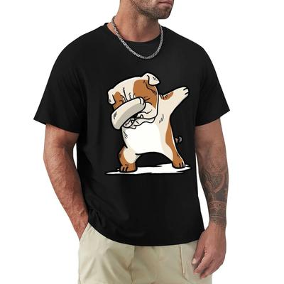 İngiliz Bulldog Sevimli Dabbing Tişörtler Çizgi Film Grafik Tişörtler Havalı Kısa Kollu Giyim Sokak Giyim Tişörtler Tişört Üstler