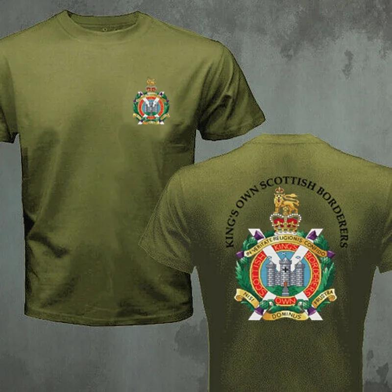 

King s Own Scottish Borderers. British Army Infantry T-Shirt 100% Cotton O-Neck Short Sleeve Summer Casual Mens T-shirt 4XL