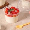 100pcs Leakproof Disposable Cups with Flat Lids Clear Pudding Bowl Ice Cream Container  Party Use