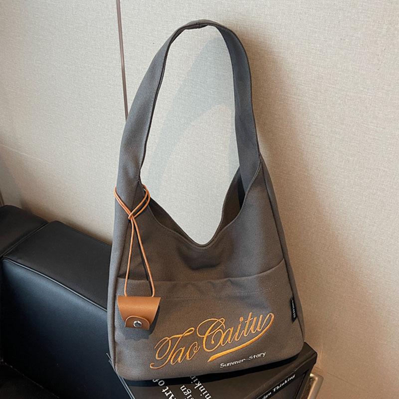 Canvas bag women's large-capacity autumn and winter versatile casual shoulder bucket bag premium tote bag