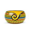 Ceramic Attractively Hand Painted Gorgeous Stoneware Yarn Ball Storage Bowl with Innovative Dispensing Curl  (African Yellow, Medium)