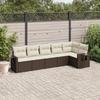 VidaXL Garden Lounge Set with Cushions 6 Pcs, Patio Sofas, Patio Furniture Set, Outdoor Furniture, Brown 3252530