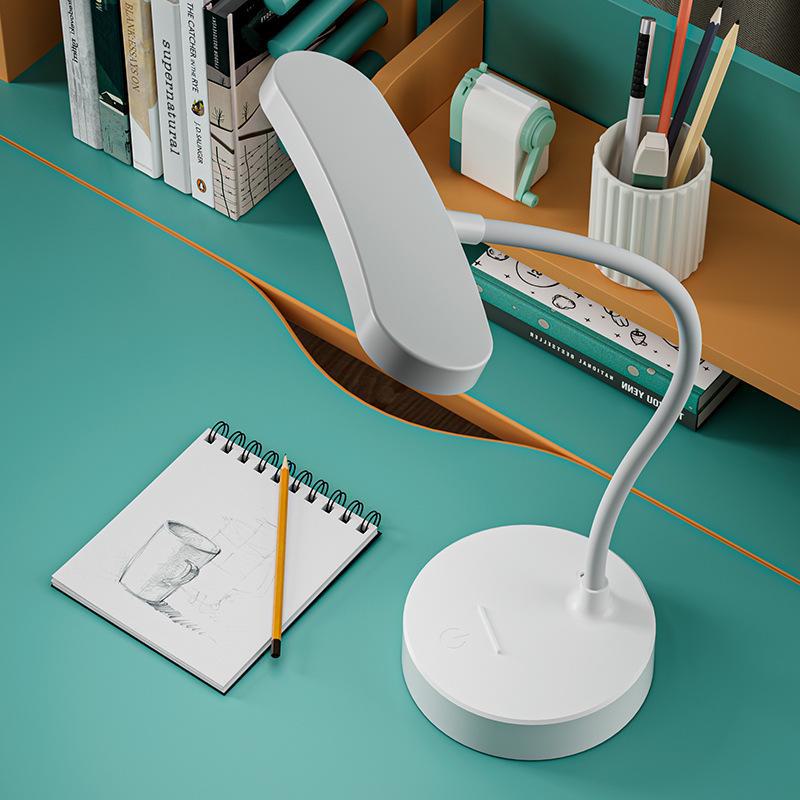 Intelligente USB-Schreibtischlampe mit Augenschutz für Studenten – Energiesparende Lampe mit rundem Sockel für Schlafsäle, Büros oder den Einsatz am Bett