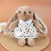 Clothed Bunny Stuffed Animal Rabbit Long Ear Rabbit Plushie Bunny Plush Toy Sleep Companion