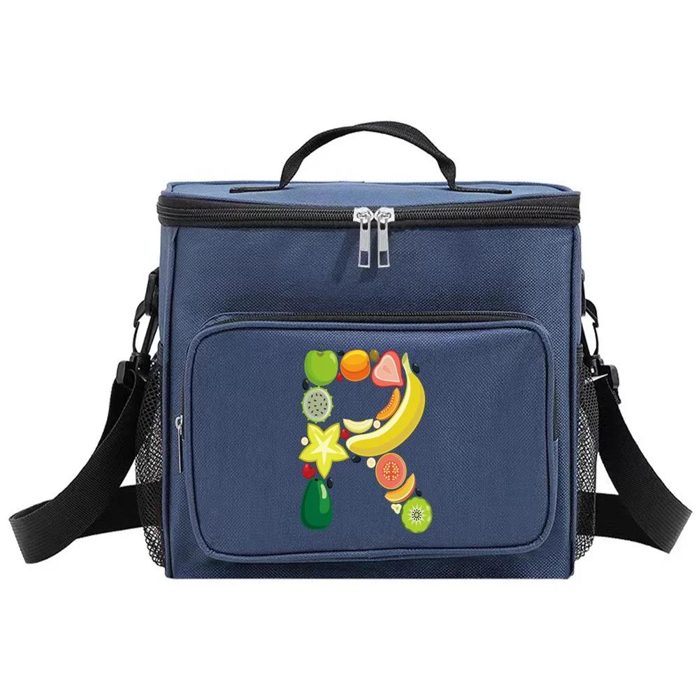 Lunch Bag Insulated Bags Cooler Box Thermal Organizer Handbag Camping Shoulder Storage Lunchbag for Men and Women Fruit Pattern