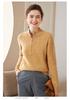 Women's Cable Knit Cashmere Zipper Sweater – Thick High Collar, Warm and Loose for Autumn Winter