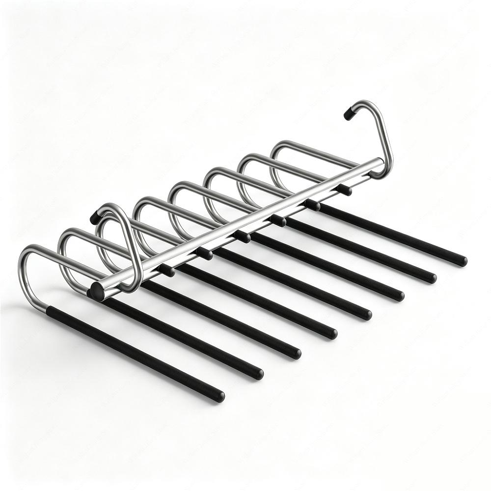 Stainless Steel Multi Tier Trouser Hanger Space Saving Closet Storage Rack 6 or 8 Layers Organize Jeans Casual Trousers Neatly
