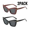 2PACK New Oversized Square Gradient Sunglasses for Women Thick Fashion Big Frame Shades Trendy UV400 Shades Sunglasses