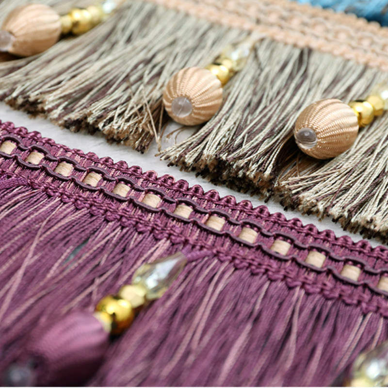 1M Nappa per Cucito Tende Frangia Nappa Perline di Cristallo Accessorio in Pizzo Stile Europeo Pizzo Perline Rifinitura Artigianato Tappezzeria Fai da Te