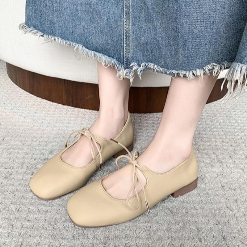 2025 Spring New Square Toe Women's Shoes Outdoor Anti Slip Loafers Fashion Comfortable Flat Casual Lightweight Ladies Shoes