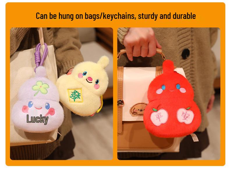 Adorable Fu Lu Gourd Plush Keychain Doll Ornament Pillow