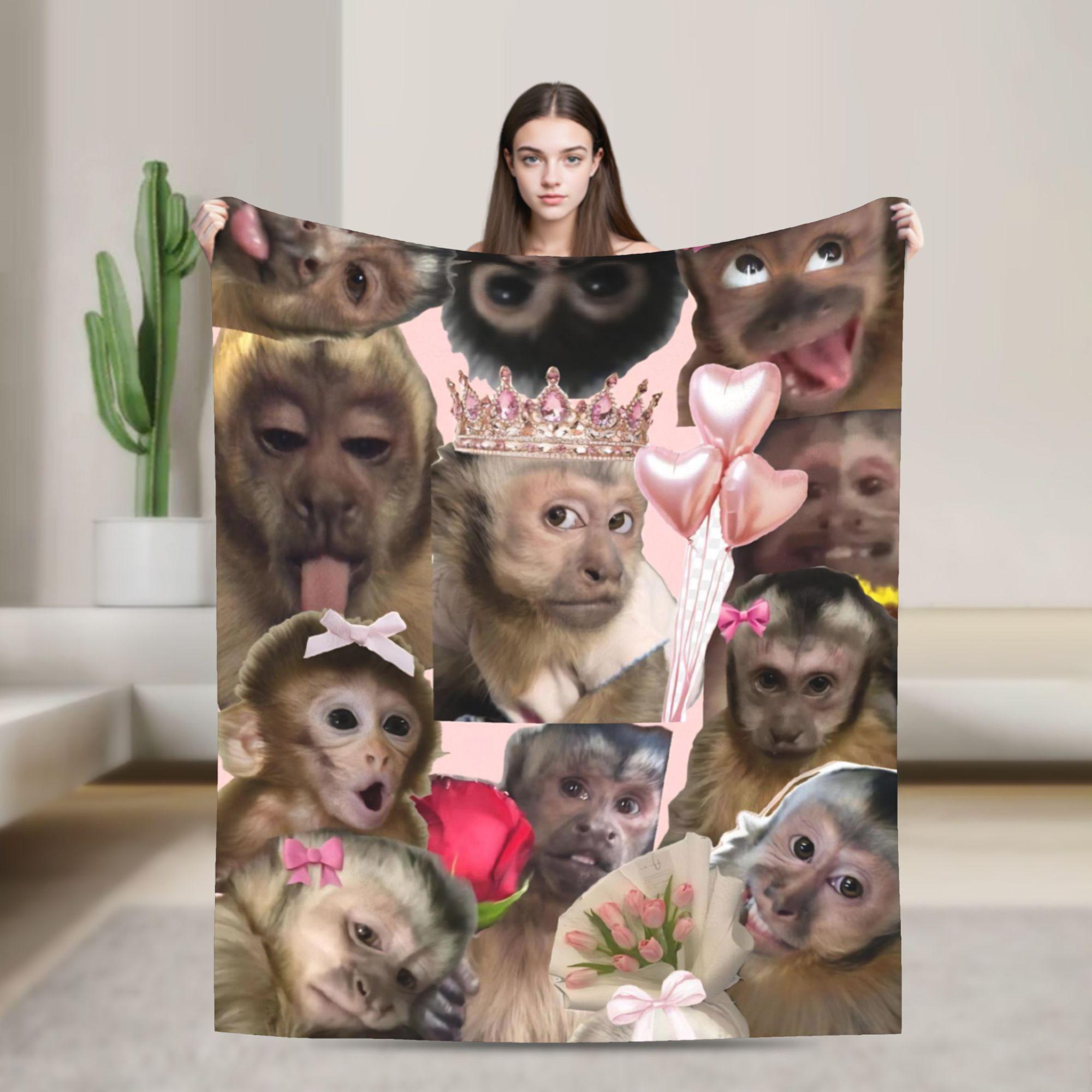 

Funny Monkey Cartoon Printed Fashion Blanket For Men Women Super Soft Cozy Throw Fashion Blankets for Bed es Multi-size 100x150cm