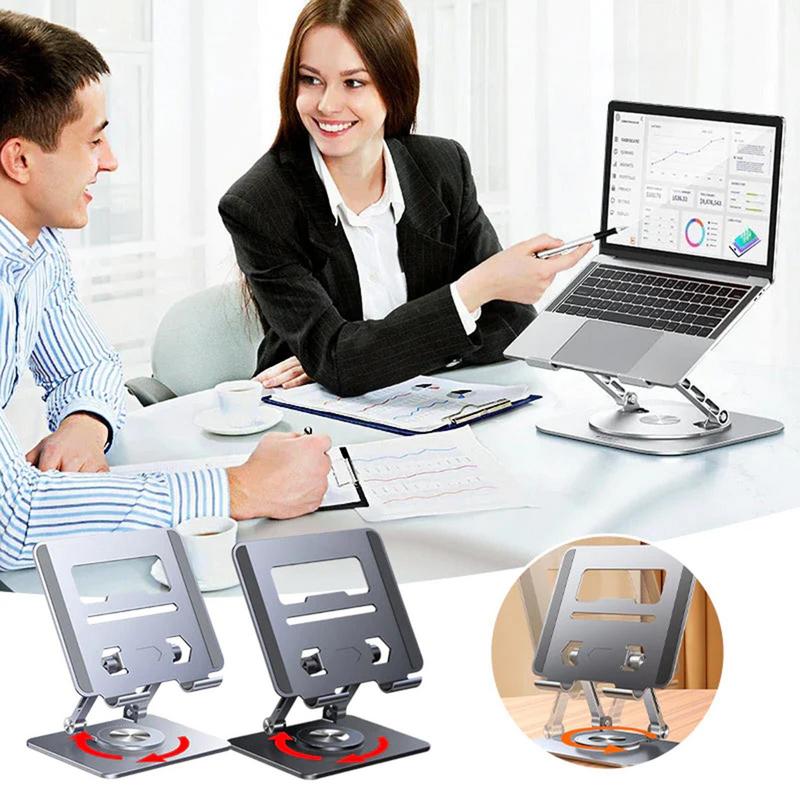 Professional Laptop Stand Aluminum Alloy Laptop Stand Adjustable 360 Degree Rotatable Laptop Holder Stand For Home Office Work argento