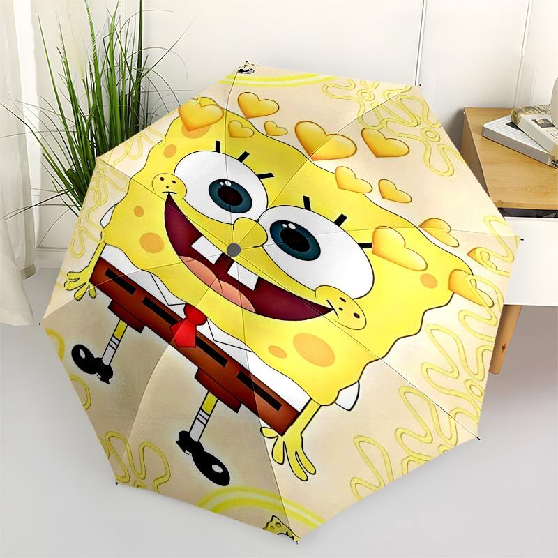 1pc SpongeBob SquarePantsOpen/Close Umbrella-Windproof, Compact Travel Umbrella, Sturdy 8-Rib Shaft, Outdoor Accessory, 1081