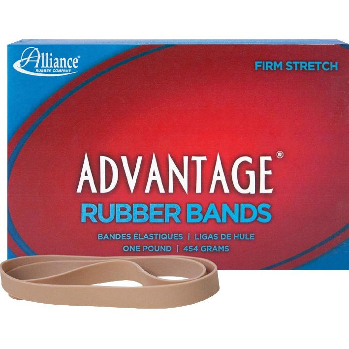 Alliance Rubber 27075 Advantage Rubber Bands Size #107, 1 lb Box Conta Approx. 40 Bands (7  x 5/8 , Natural Crepe) , Beige 1 Pounds