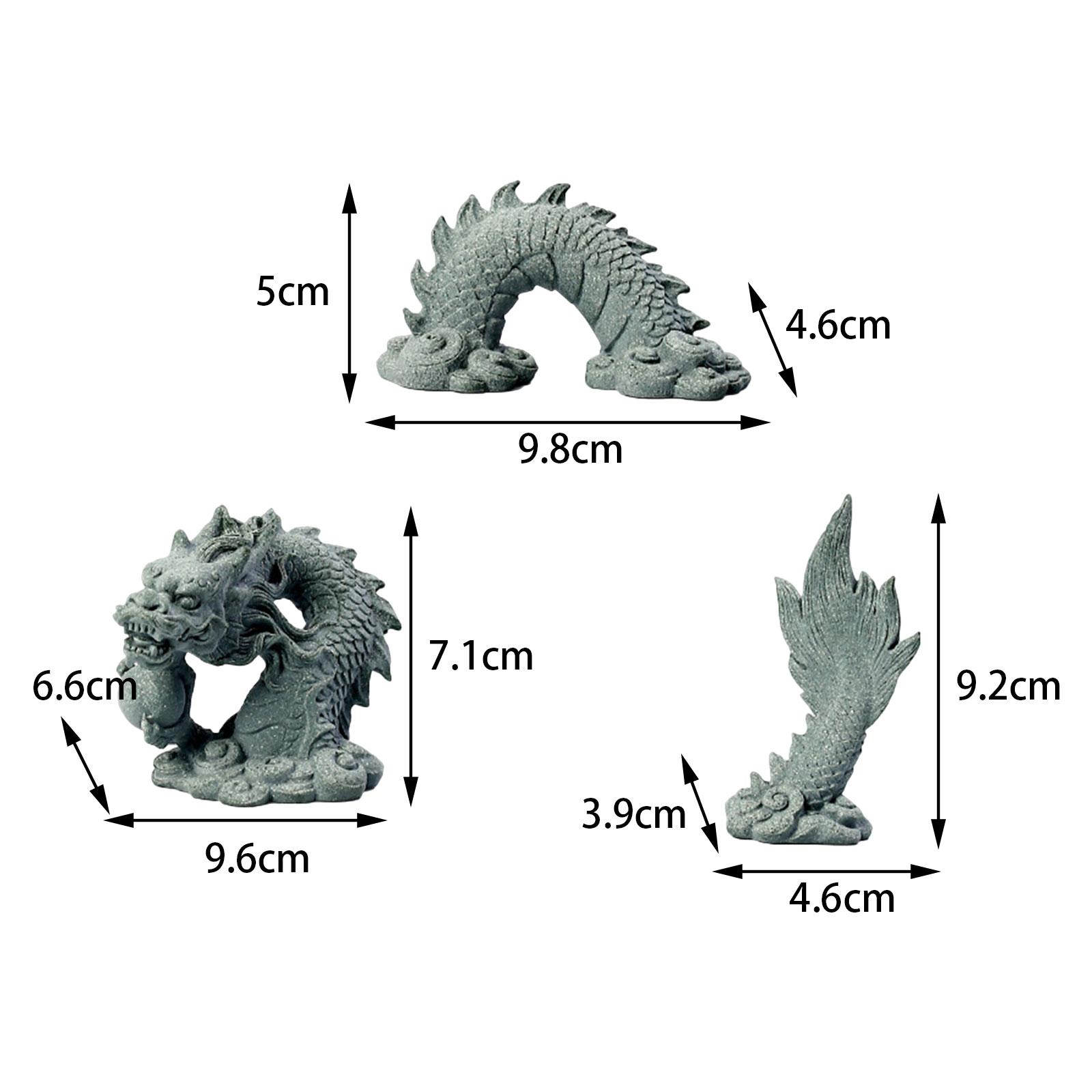 

Набор смоляных драконов Коллекционная фигурка Украшение дракона Чайный питомец Ландшафтный дизайн для аквариума для отеля Внутреннее Наружное Домашний Настольный Декор