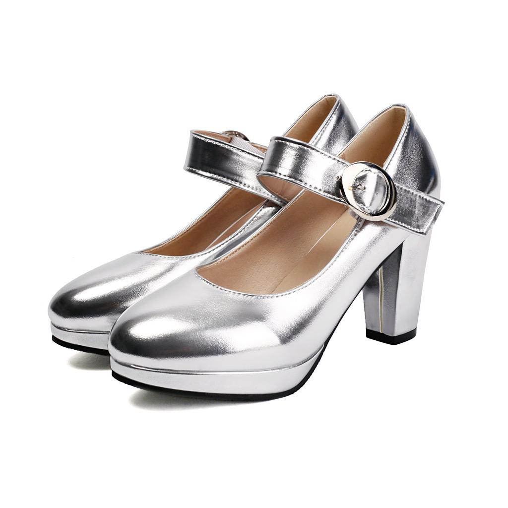 Kleid Mary Jane Schuhe für Damen 2025 Elegante Plateaupumps Absätze mit Riemen Leder Größe 32-48 Hochzeit Tanz Beliebtes Schuhwerk