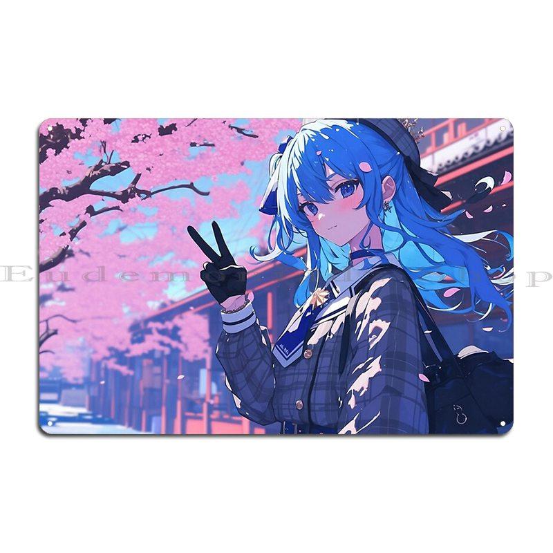 Хошимачи Суйсей Hololive Фан-арт Металлическая табличка Гостиная Печатная Кинотеатр Вечеринка Настенная табличка Жестяная табличка Постер 20x30cm